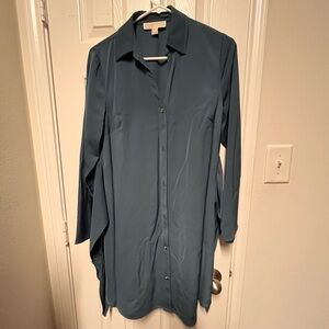 MICHAEL Michael Kors Green Long Sleeve Shirt Dress